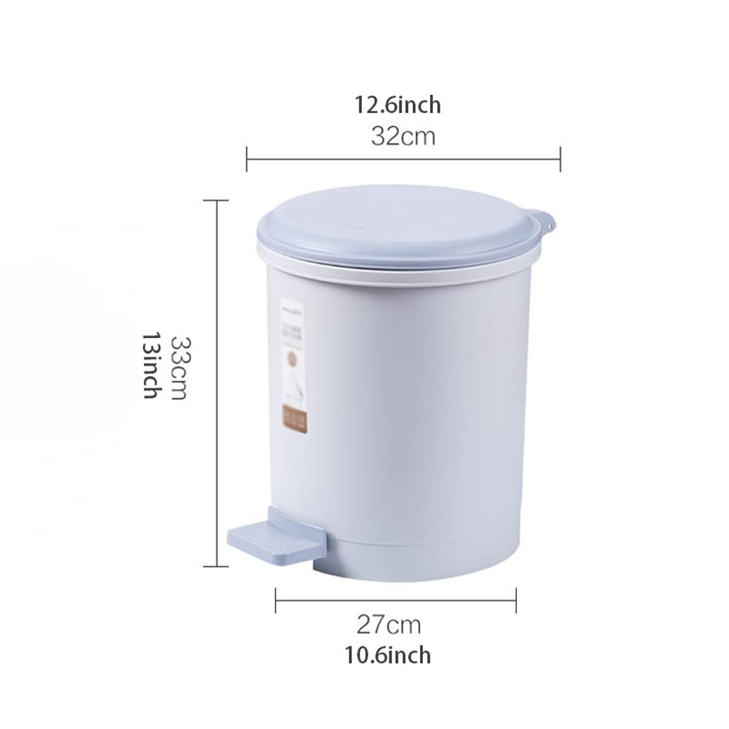 Cubo Basura Casa Pie en la Papelera de plástico con Tapa, 9.6 litros Basura for Sala Estar Cocina Baño Papelera Reciclaje