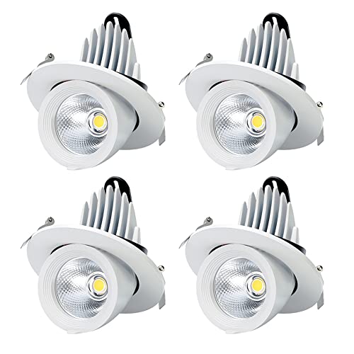 Foco LED de Techo empotrable de 3 a 6 Pulgadas, Paquete de 4, 3000 K/4000 K/6000 K, 5 a 40 W, luz de oblea, luz sin lámpara.