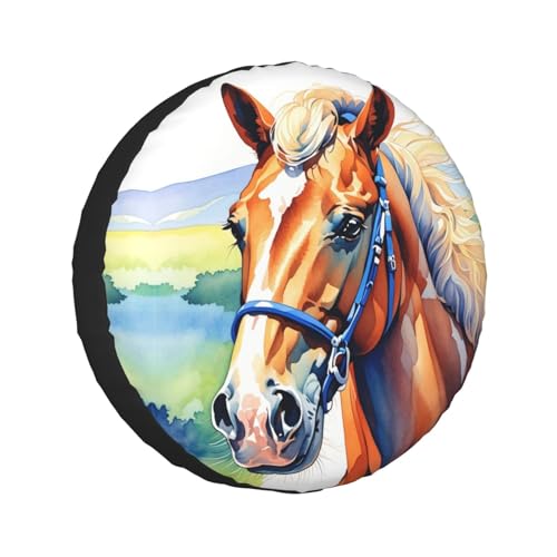 Image of Horse Spare Tire Cover Wheel Protector Weatherproof Wheel Cover Universal Decorative Accessories for Camper RV SUV Travel Trailer 17 inch