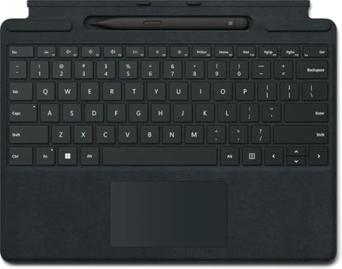 Microsoft Surface Pro Signature Clavier Type Cover avec Slim Pen, Compatible Surface Pro 8/9/X, QWERTY Nordique, Noir