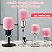 1pc Pink Pop Filter, Furry Windscreen Mic Cover for Snowball Mic, Pink Gaming Accessories Noise Reduction Microphone to Blocks Out Plosives, Ideal for ASMR Podcast Use