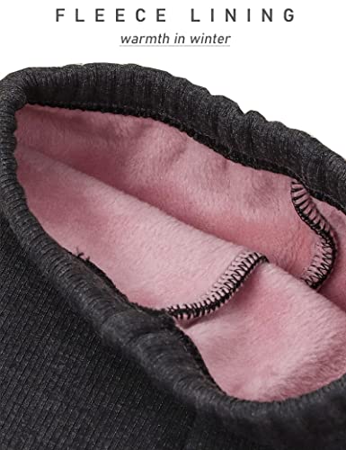 Kiench Girls' Winter Warm Leggings Cotton Fleece Lined Pants 2-Pack Toddler Knit Footless Tights2