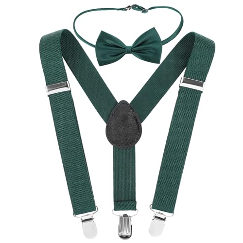 Lurrose 1Set Adjustable Suspenders with Bow Tie for Boys Versatile Fashion Accessory for Tuxedos Jeans and Casual Outfits Durable Option