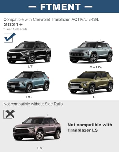 Image of Roof Rack Cross Bars 300lbs Compatible with Chevy Chevrolet Trailblazer 2021 2022 2023 2024 2025 2026 L LT ACTIV RS, Heavy Duty All-Metal Aluminum Crossbar Luggage Racks Roof Rails Rooftop