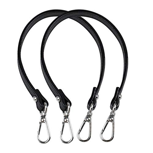 AUEAR, 2 Pack Replacement Handles Purses Straps Black Handbag Strap for Handmade Straw Small Bag (15.9 Inches, Style B)