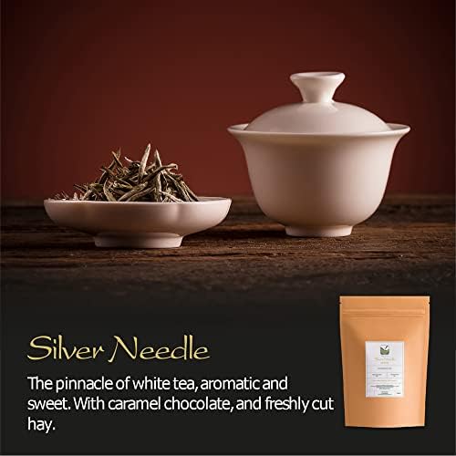 Silver Needle White Tea - 100 Procent Pure Buds - Baihao Yinzhen Chinese Silver Tip Bai Hao Yin Zhen 100g