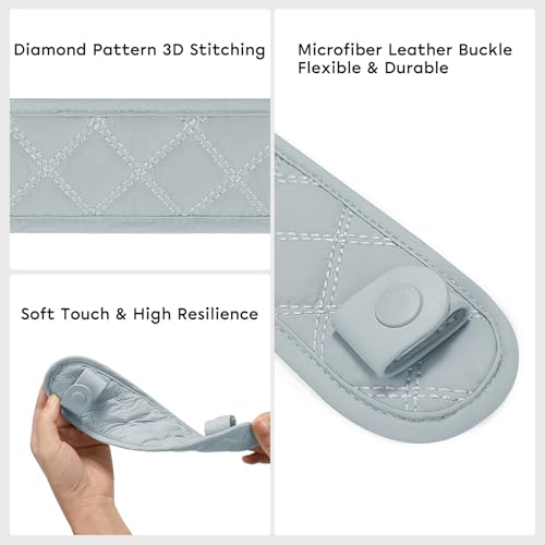 Image of GIVLEFLY Shoulder Strap Pad for Purse and Tote Bags, Soft Nylon Cushion Cover, Snap-On Protector for Flat Handbag & Crossbody Straps