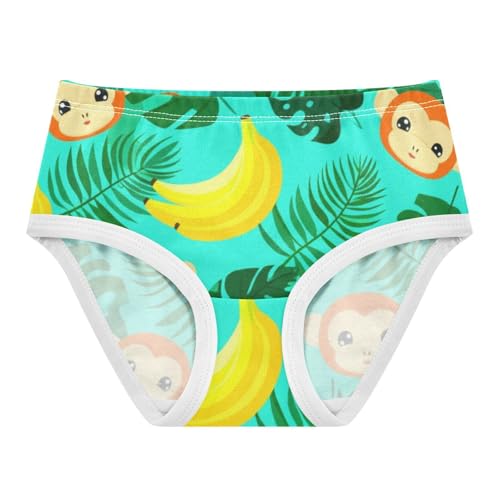 Cute Cartoon Monkey Banana Green Panties for Girl Toddler Underwear Custom Cotton Cartoon Briefs Girls Undies 2t