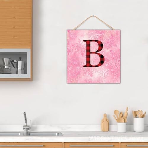 Panneau en bois monogramme initiale B cadeau de Noël idéal