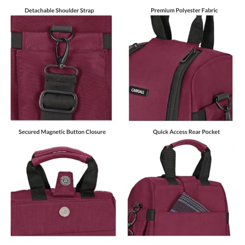 Image of Carriall Lunch Bag for Office | Water-Resistant Tiffin Bag for Office, College, School & Picnic | 8L Reusable Lunch Box Bag for Men, Women (Maroon)