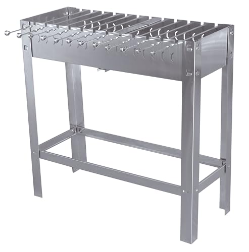 METRO Professional Barbecue au Charbon de Bois Karasu, Acier Inoxydable, Rectangulaire, avec 12...