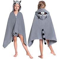 OLAOLA Kids Hooded Bath Towels, Soft Absorbent Beach Towel Swimming Wrap, Changing Robe Bath Poncho for Boys Girls 3-12 Years