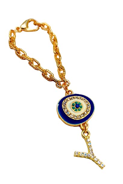 Morel Sturdy Rose Gold Watch Charm of Evil Eye and Y Initial Diamond Alphabet Pendant, Watch Charm, Watch Accessories, Giftable for Wife, Sister or Friends Pack of 1 (B09YQM4YSB) Amazon Price History, Amazon Price Tracker