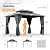 HAPPATIO 10' x 12' Hardtop Gazebo with Aluminum Frame, Outdoor Gazebo Hardtop with Galvanized Steel Double Roof for Deck, Backyard, Patio, Lawns (Grey)