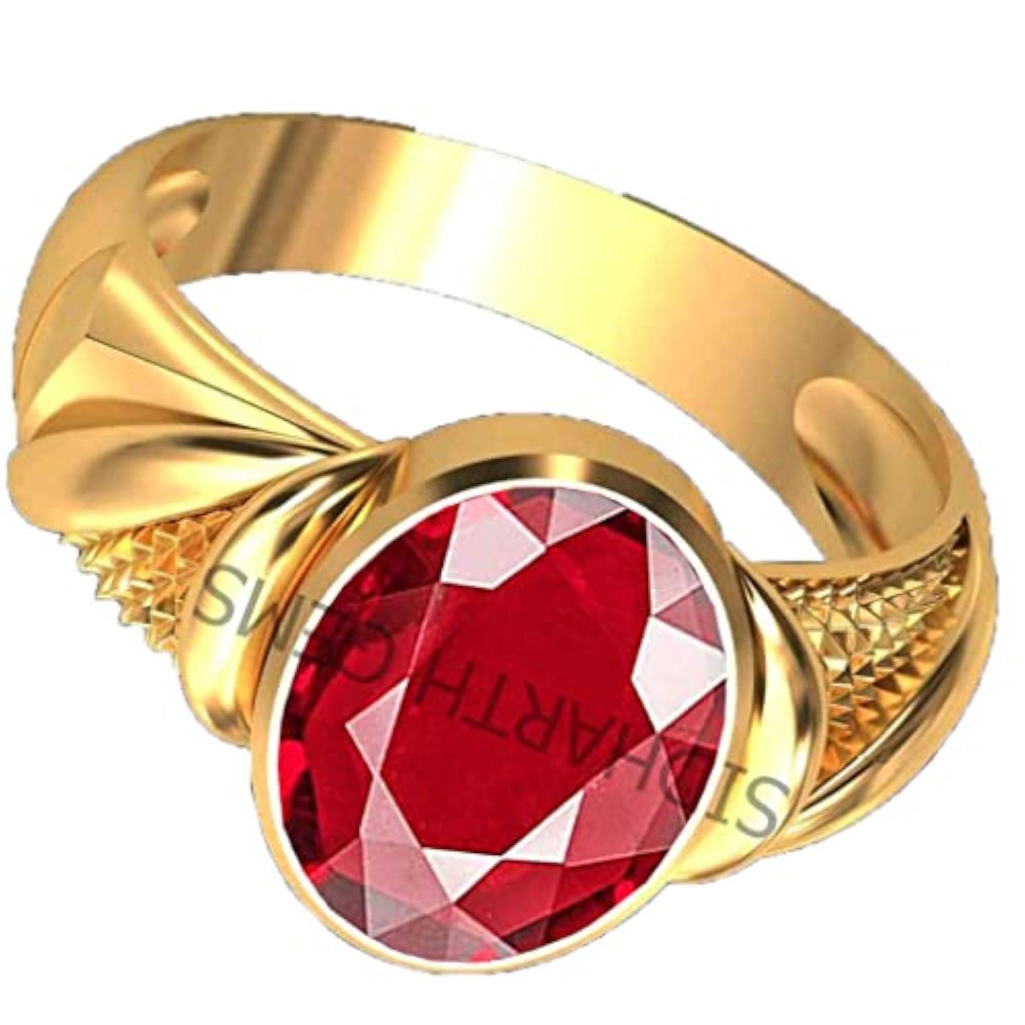 6.25 Ratti Natural Ruby Adjustable Ring, Gold Plated
