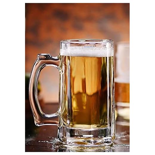 SYANKA Italian Premium Glass Beer Mug - Set of 6, Transparent, 400ml