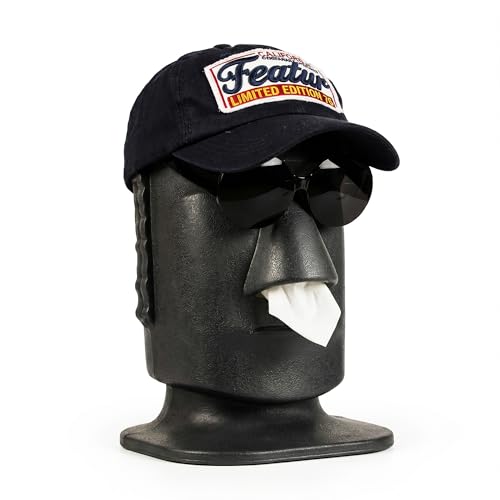 Cowinational Facial Tissue Box Cover Rectangle for Bathroom/Living Room/Office Moai Face Nose RectangleTissue Box Cover Easter Island Statue Facial Tissue Box Cover Rectangular.