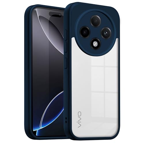 Image of V-TAN Back Cover for Vivo T4 5G / iQoo Z10 5G Compatible Case, Transparent Clear, TPU, Camera Protective Shockproof Cover (Blue)