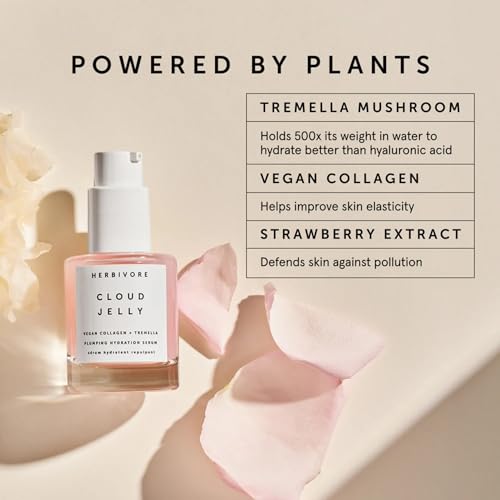 HERBIVORE Cloud Jelly Plumping Hydration Serum | Tremella Mushroom + Strawberry Extract, Lightweight, Deep Hydration for All Skin Types | Vegan, Plant-Based + Cruelty-Free, 30 mL / 1 oz - Image 5