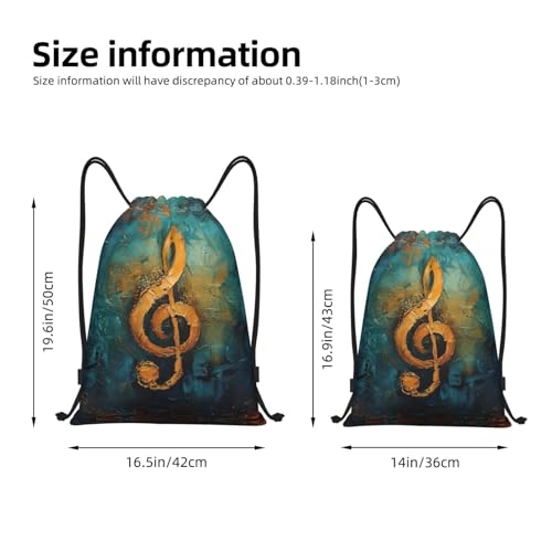 Music Symbol print Drawstring Bag Sack Gym Bag Ditty Bag for Gym Traveling, Hiking, Yoga, Shopping for Adult4
