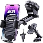 [Ultra-Stable] Car Phone Holder【2026 Strongest Suction & Hook】Cell Phone Mount for Dashboard Windshield Vent,Mobile Stand Base Truck Cradle for iPhone 17 Pro Max 16 15 14 13 12 Samsung S25 S24 Android