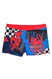  Marvel Spiderman Badeshorts für Jungen, Badehose für Kinder, Jungen Slips, Boxer-Badeanzug, Comic Design Badeshorts, Größe 4 Jahre, Blau