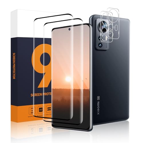 Carantee 2+2 Stück Schutzfolie für Panzerglas für Xiaomi 12/12X 5G 3D-Volle Bedeckung Ultra-Klar Fingerabdruck-ID Xiaomi 12 Folie 9H Härte Frei von Kratzern Stoßfänger Xiaomi 12X Schutzglas