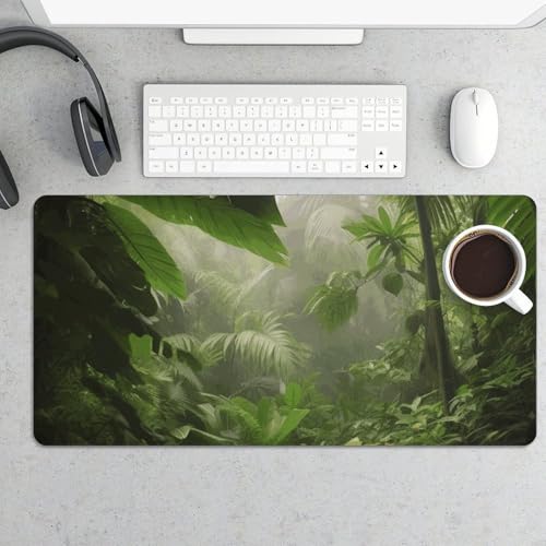 Desk Pad Protector 24x12 Inch Extended Tropical Rainforest