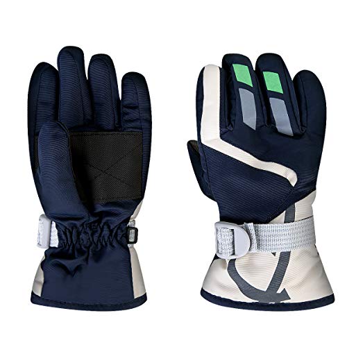 OhhGo Guantes de esquí para niños Guantes de Nieve Impermeables a Prueba de Viento para niños Guantes de Invierno Gruesos y Suaves Forrados con Forro Polar para niños y niñas 3-6 años