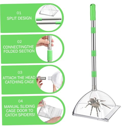 Attrape-insectes et araignées à long manche réglable léger - 5