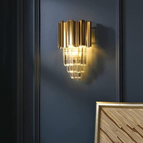 Lámpara de pared de cristal y oro scone de diseño moderno para iluminación interior de diseño 3