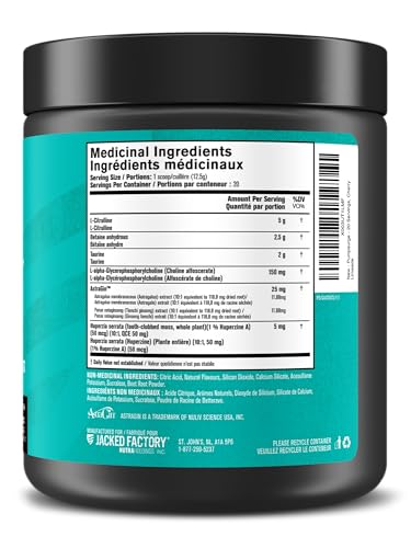 Image of Jacked Factory Pumpsurge Caffeine Free Pre Workout for Men & Women - Nootropic Booster & Stim Free Pre Workout - Intense Pumps, Enhanced Focus - 30 Servings, Cherry Limeade