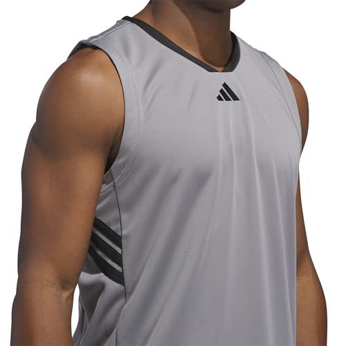 adidas Herren Basketball Legends Tank Shirt, Grey Three/Black, S – Ansicht 4