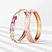 UJOY Gorgeous Bracelets Enameled Floral Cloisonne Gift Plated Cuff Bangles Jewelry Sets Box for Women 55A81-55A100 Pink White