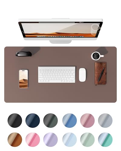 Image of YSAGi Leather Desk Mat, Large Mouse Mat, 60 x 35 cm, Chocolate