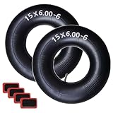 15x6.00-6 Heavy Duty tire tube 15x6.00-6 tire inner tube TR-13 straight valve replacement for lawn mower tire inner tube suitable yard tractors wheelbarrows snow blowers golf carts(15x6.00-6 TR-13)
