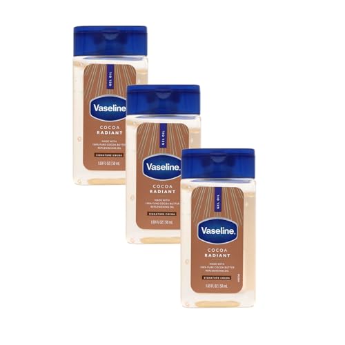 Vaseline Cocoa Radiant Replenishing Oil Gel with Pure Cocoa Butter, Travel Size, 1.69 fl oz, 3 Pack