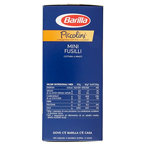 Barilla Piccolini 018 Fusilli - 5 pezzi da 500 g