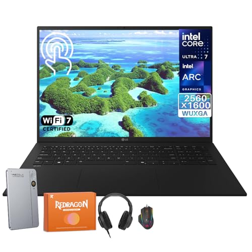 Image of LG Gram 17 Lightweight Laptop for Business, 17 inch 2.5K Touchscreen, Intel Ultra7 258V, 32 GB RAM 8533MT /s, 2 TB SSD, Wi-Fi 7, Windows 11 Pro, Backlit KB, W /RECOLX AI Voice Recorder, REDRAGON Accessories