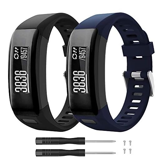TOPsic Garmin Vivosmart HR Correa, Accesorios banda de Reloj de Silicona suave Ajustable Reemplazo diseñado para Garmin Vivosmart HR Smart Sport reloj (no rastreador) (l)