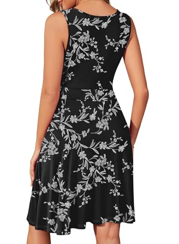 Image of WEACZZY Women's Summer Sleeveless Casual Dresses V-Neck Wrap Floral Holiday Tank Dress Flowy Beach Sundress with Pockets