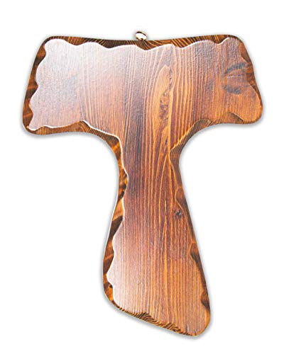 Cruz de San Francisco en madera tallada artesanalmente en Umbría Italia de 22cm