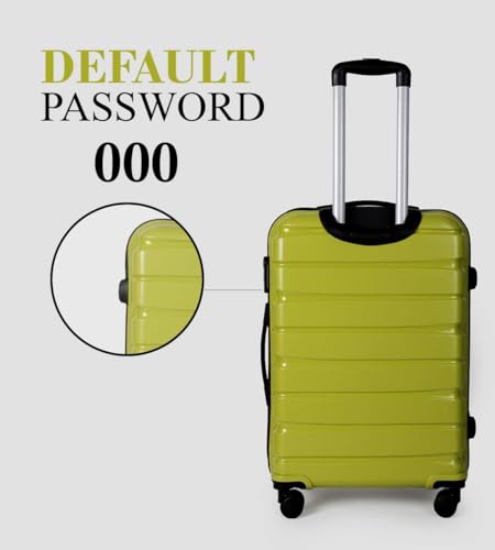Image of TEAKWOOD Leathers 65 CM 8 Wheels Trolley Bag, Hard Cabin Trolley Small, 65 CM Trolley Bag for Travel, Lock System 360 Degree 8 Rotating Wheel (65 CM, Lime Green)