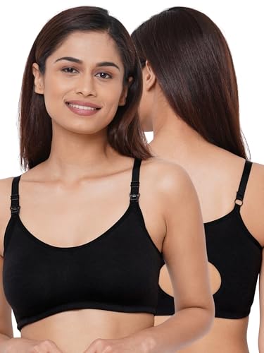 Image of Inner Sense Organic Cotton Bamboo Nursing Bra for Women I Non Padded Feeding Bra with Keyhole Back Design and Wire Free I Maternity Innerwear with Full Coverage