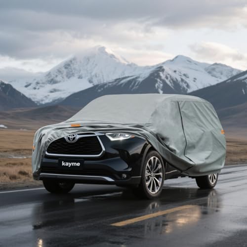 Image of Kayme Heavy Duty SUV Car Cover Custom Fit Toyota Grand Highlander Waterproof All Weather for Automobiles, Full Exterior Covers Sun Rain UV Protection.(Deliver About 3-10 Days)