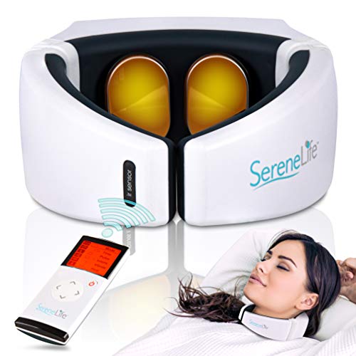 Electric Neck Massager Adjustable Heat - Cordless Massage Machine w/Rechargeable Battery LCD Digital