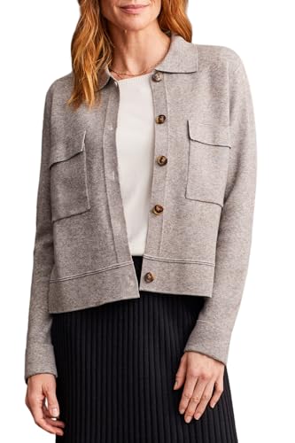 Tribal Women's Double Knit Collared Jacquard Soft Sweater