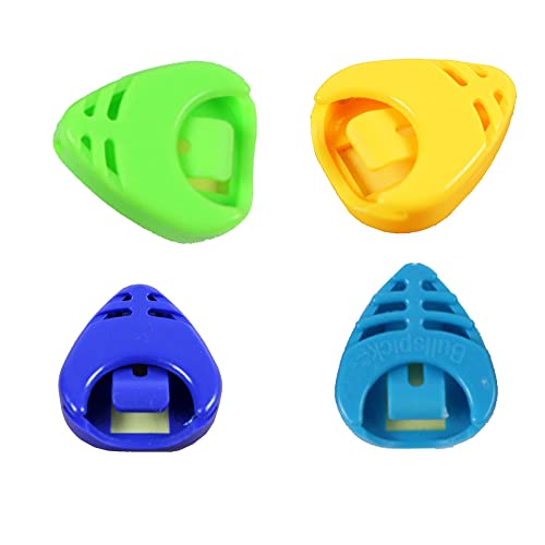 Rayzm Lot de 4 supports en plastique pour médiators de guitare, bleu, bleu clair, vert et jaune - Les Beatles, Paul McCartney, John Lennon, RIngo Starr, George Harrison Rayzm Lot de 4 supports en plastique pour médiators de guitare, bleu, bleu clair, vert et jaune