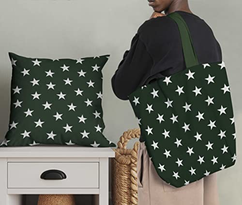 Image of Soimoi Green Viscose Chiffon Fabric Stars Star Printed Craft Fabric by The Meter 42 Inch Wide