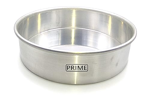 Image of Prime Bakers and Moulders Round Aluminum Baking Cake Pan /Mould For Oven (9 Inch), Silver